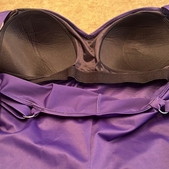 Croft & Barrow Body Sculpting One Piece Swim Suit eggplant size 22W ruched - Picture 14 of 16